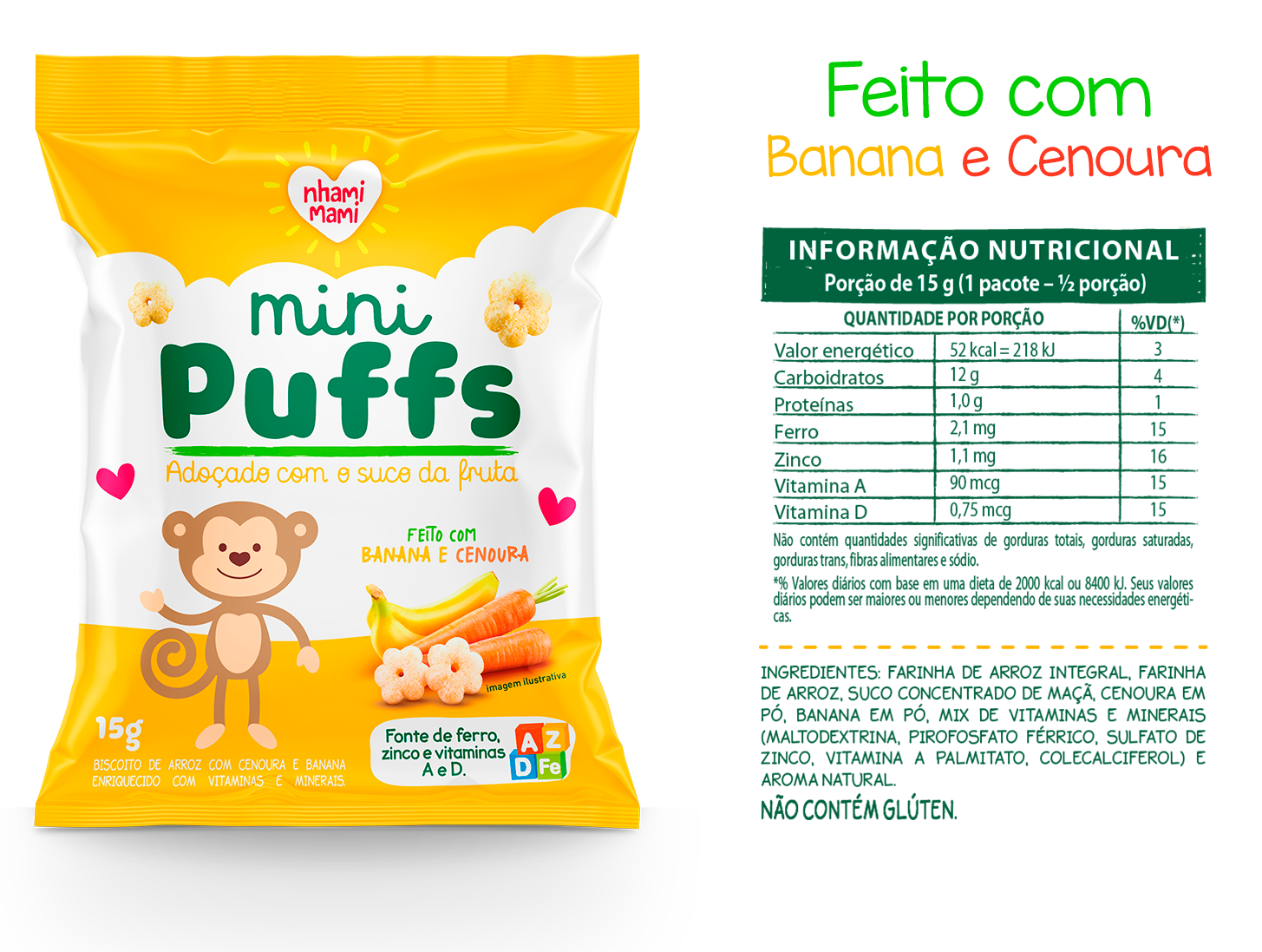 Mini Puff de Banana e Cenoura